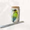 Forsted Glass Cup with bamboo lid - Image 4