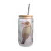 Forsted Glass Cup with bamboo lid
